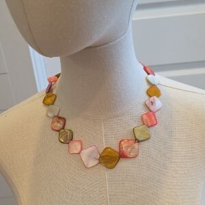 Multicolor Square Shell Necklace